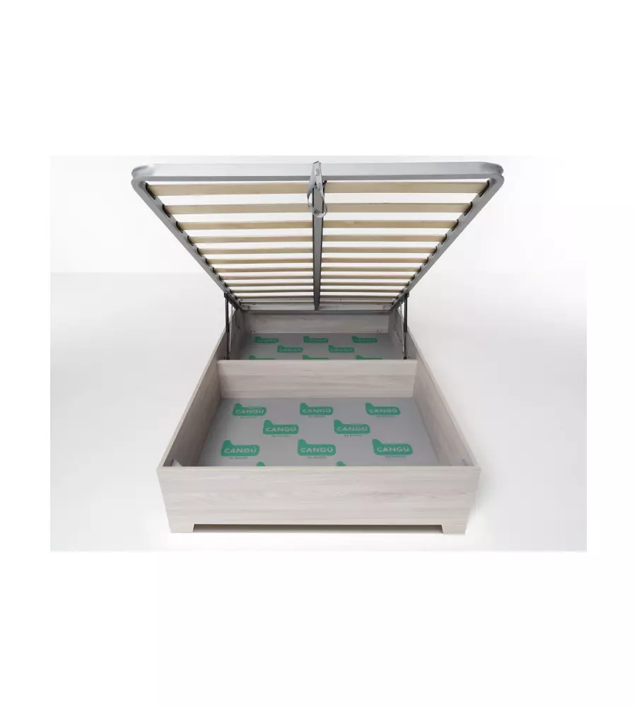 Letto piazza e mezza contenitore con piedini "bed box" olmo naturale 120x190 cm